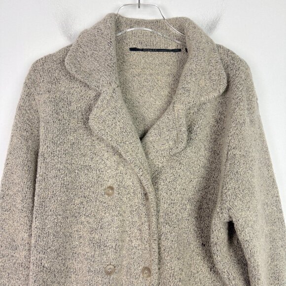 ISDA & Co Cashmere Wool Blend Sweater Jacket Cardigan Oatmeal Size Large L - Picture 2 of 9